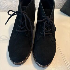 White Mountain lambert Black Suede Lace-Up Ankle Boot new sz10